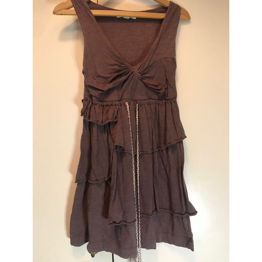 Anthropologie LILKA Interpretation Chemise Tiered Ruffle Dress Purple Boho sz S